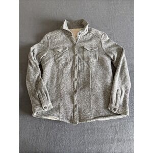 Quicksilver Sherpa Lined Snap Shacket Women's L Gray